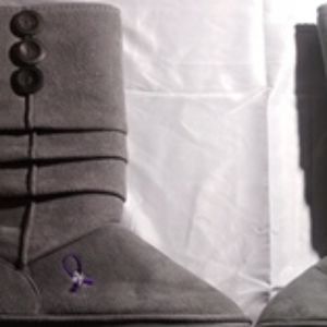 Alzheimer's awareness ribbon boots